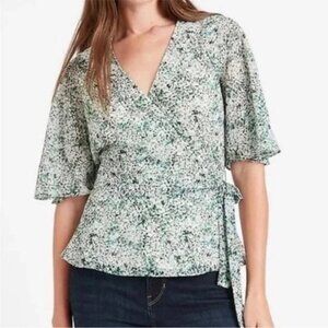 Banana Republic Floral Wrap Blouse Size XS